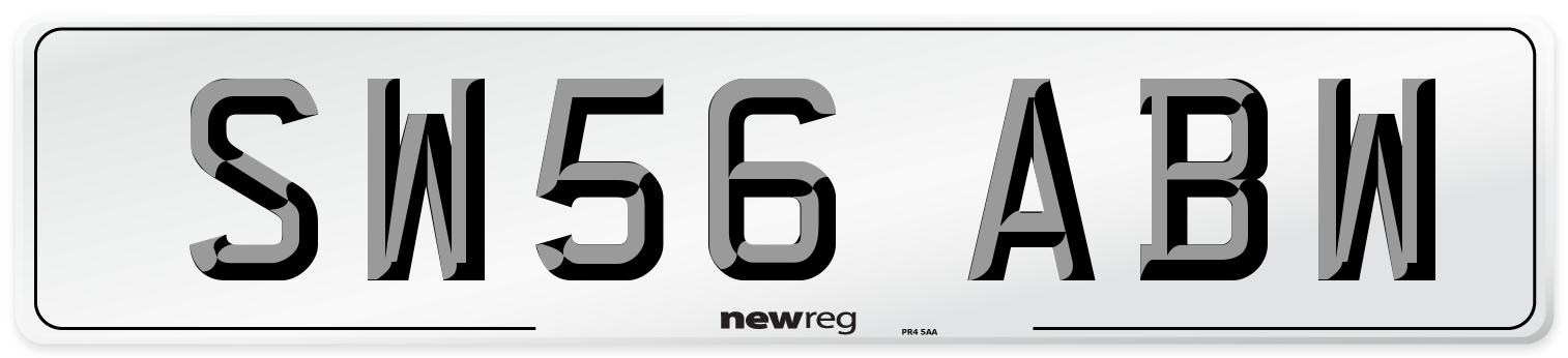 SW56 ABW Number Plate from New Reg